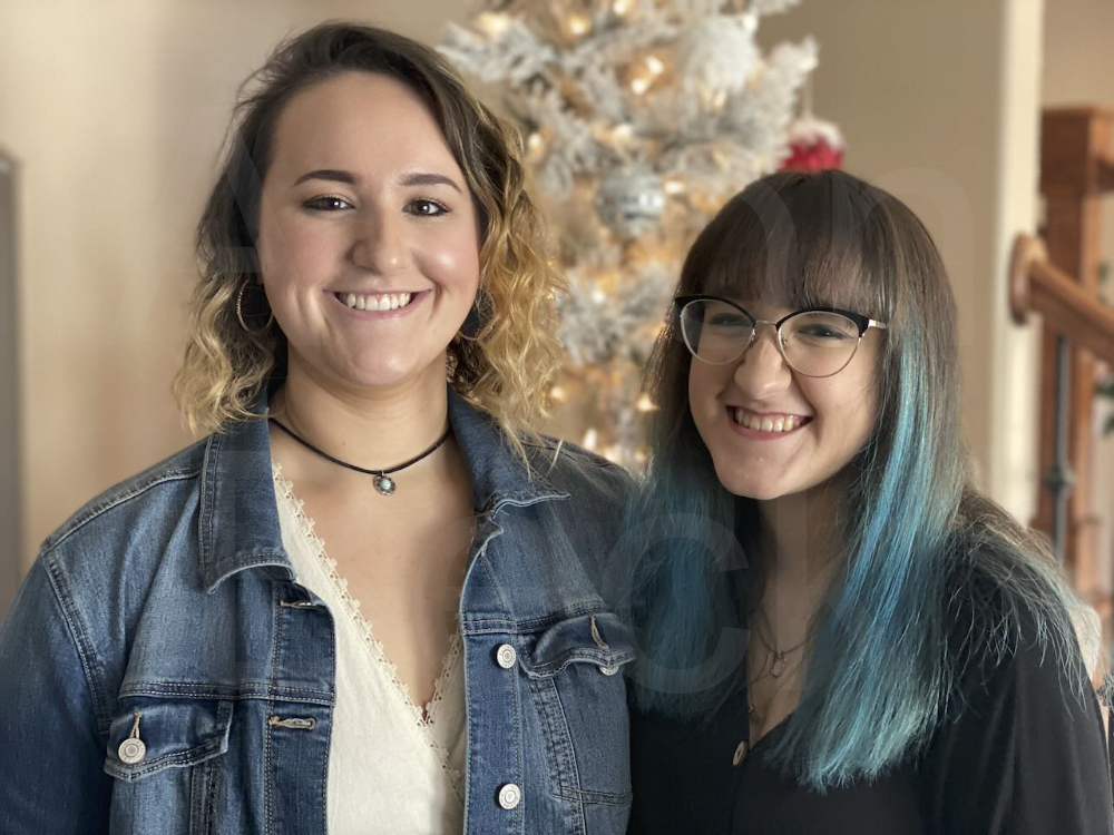 Sisters Christmas Portrait